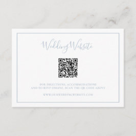 Cartão De Informações Casamento Legante do Código QR Azul Tradicional