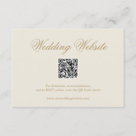 Cartão De Informações Casamento Legante do Código QR Formal de Marfim Tr