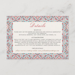 Cartão De Informações Casamento Luxuoso Geométrico Brilhante Metálico