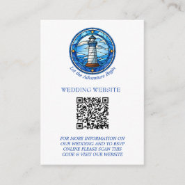 Cartão De Informações Casamento Marítimo Náutico de Navegação por Farol