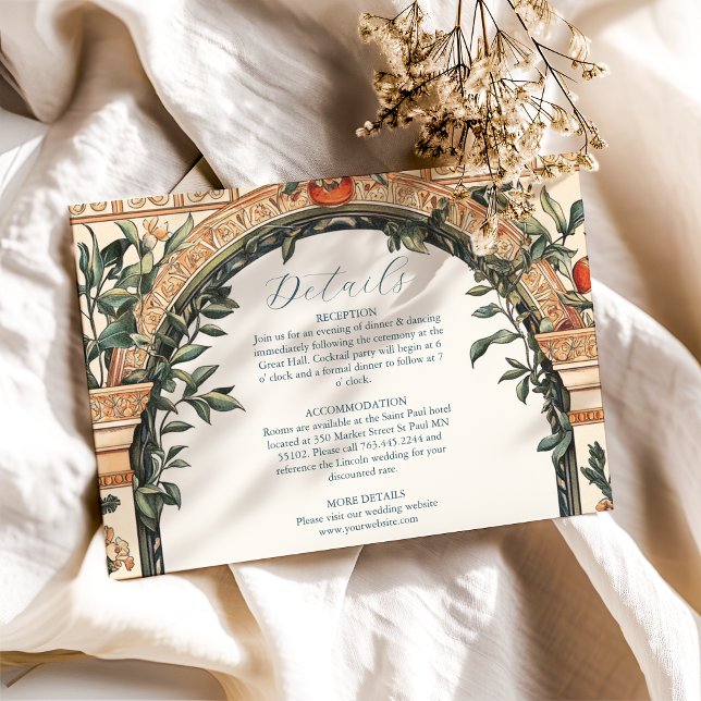 Cartão De Informações Casamento mediterrânico Ilustrado (Criador carregado)