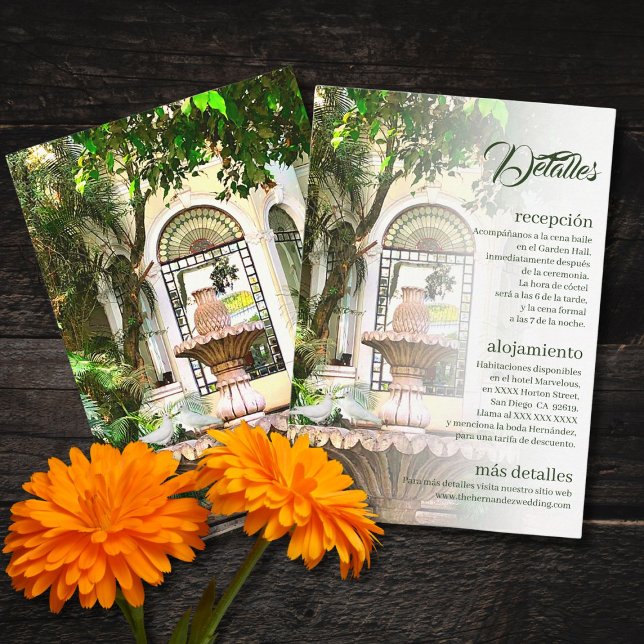 Cartão De Informações Casamento Mexicano Com Espanhol, Hacienda E Pombos (Criador carregado)