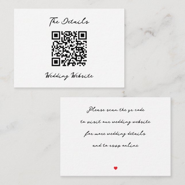 Cartão De Informações Casamento minimalista (Frente/Verso)