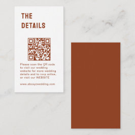 Cartão De Informações Casamento Minimalista do Morden da Chic Rustic