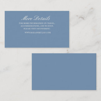 Cartão De Informações Casamento Minimalista em Azul Poeirento