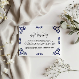 Cartão De Informações Casamento Minimalista Floral Preto Talavera Mexica