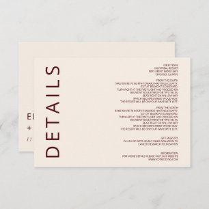 Cartão De Informações Casamento Minimalista Moderno Moderno de Calor Rus