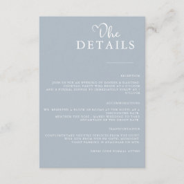 Cartão De Informações Casamento Minimalista Simples Moderno Azul Empoeir