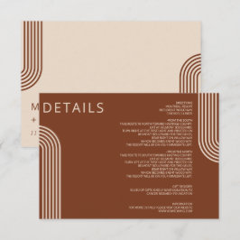 Cartão De Informações Casamento Moderno Arqueado Boho Rústico de Terraco