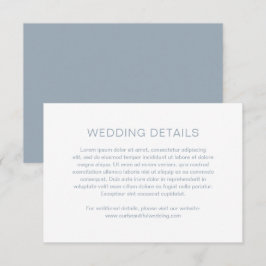 Cartão De Informações Casamento Moderno Azul de Chelsea Dusty
