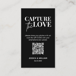 Cartão De Informações Casamento Moderno Capture o amor Código Qr
