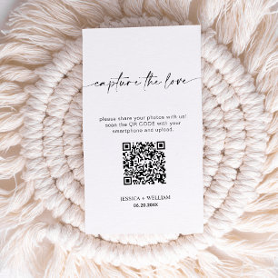 Cartão De Informações Casamento Moderno Capture o amor Código Qr
