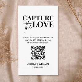 Cartão De Informações Casamento Moderno Capture o amor Código Qr