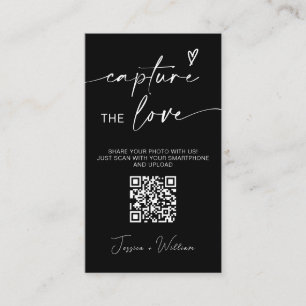 Cartão De Informações Casamento Moderno Capture o amor Código Qr