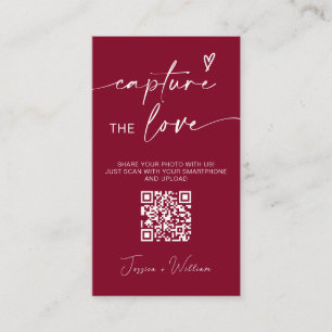 Cartão De Informações Casamento Moderno Capture o amor Qr Code