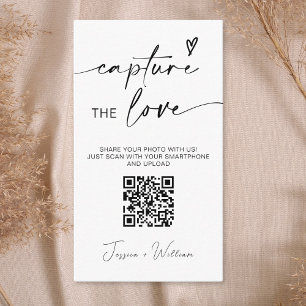 Cartão De Informações Casamento Moderno Capture o amor Qr Code