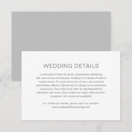 Cartão De Informações Casamento Moderno Chelsea Gray