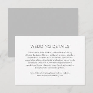 Cartão De Informações Casamento Moderno Chelsea Gray