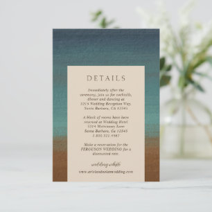 Cartão De Informações Casamento Moderno Chic abstrato Costal