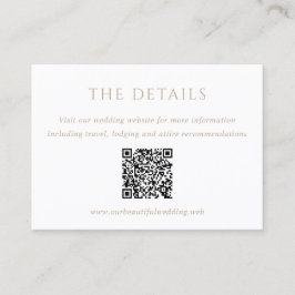 Cartão De Informações Casamento Moderno Clássico em Ouro Vintage com QR 