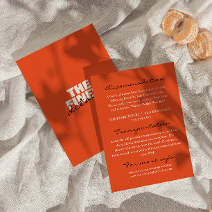 Cartão De Informações Casamento Moderno Colorido Retro Bold Vintage