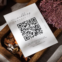 Casamento Moderno com Código QR Preto e Branco