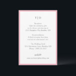 Cartão De Informações Casamento Moderno com Monograma Rosa Elegante<br><div class="desc">Cartões de acompanhamento de casamento moderno com design limpo e fontes serif e script.</div>