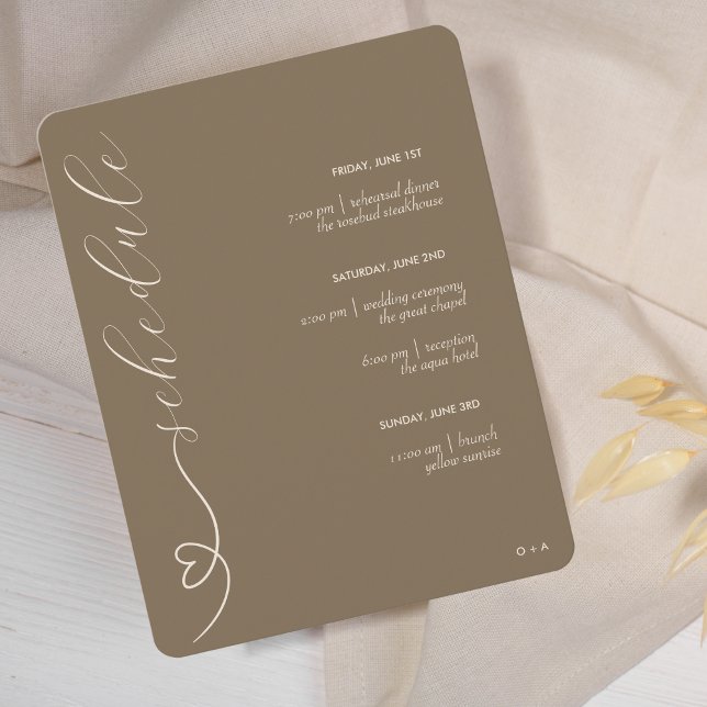 Cartão De Informações Casamento Moderno | Cronograma & Detalhes | Neutro (Criador carregado)