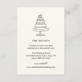 Cartão De Informações Casamento Moderno de Bolo de Mão Desenhada