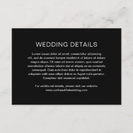 Cartão De Informações Casamento Moderno de Chelsea Black