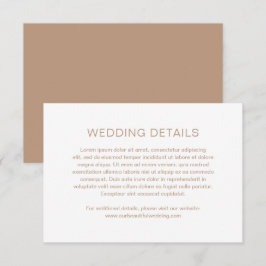 Cartão De Informações Casamento Moderno de Chelsea Taupe