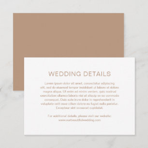 Cartão De Informações Casamento Moderno de Chelsea Taupe