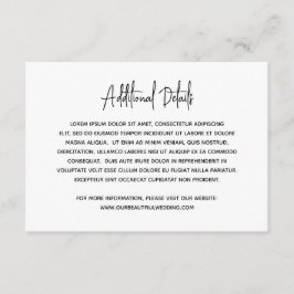 Cartão De Informações Casamento Moderno de Foto Branca e Preta Minimalis