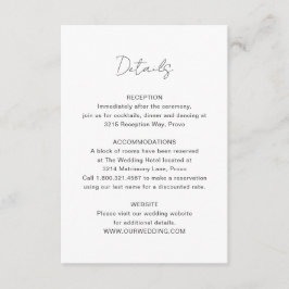 Cartão De Informações Casamento Moderno de Foto Elegante