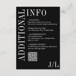 Cartão De Informações Casamento Moderno de Jocelyn Black