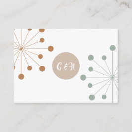 Cartão De Informações Casamento Moderno de Meados do Século Estrela Atôm