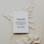 Cartão De Informações Casamento Moderno Desejando Bem<br><div class="desc">Este casamento moderno desejando um bom cartão é perfeito para um casamento rústico. O design simples e elegante apresenta a tipografia de scripts clássicos e ricos em preto e branco.</div>