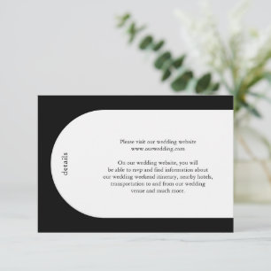 Cartão De Informações Casamento Moderno do Arch Negro de Camila