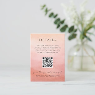 Cartão De Informações Casamento Moderno Elegante com Código QR Costeiro