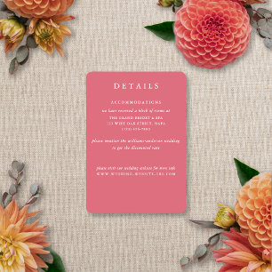 Cartão De Informações Casamento Moderno Elegante de Verão e Outono com B