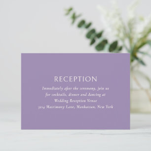 Cartão De Informações Casamento Moderno Roxo Simples