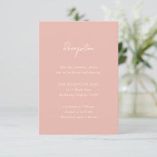 Cartão De Informações Casamento Moderno Simples Peach