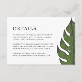 Cartão De Informações Casamento Moderno Tropical Simples