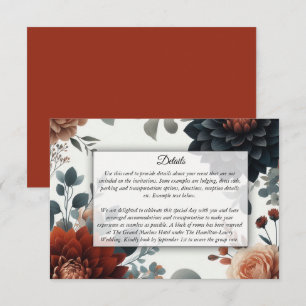 Cartão De Informações Casamento Moody Rustic Fall Florals