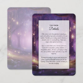 Cartão De Informações Casamento na Floresta Encantada de Violeta à Meia-