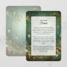 Cartão De Informações Casamento na Floresta Encantada Esmeralda Verde