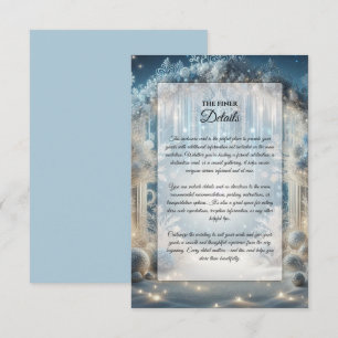 Cartão De Informações Casamento na Floresta Nevada Brilhante
