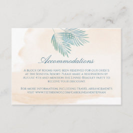 Cartão De Informações Casamento na Praia de Areia e Palmeiras