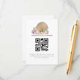 Cartão De Informações Casamento na praia de Coral e Conchas