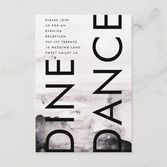 Cartão De Informações Casamento Neutro de Gênero Ultra Moderno (Frente)